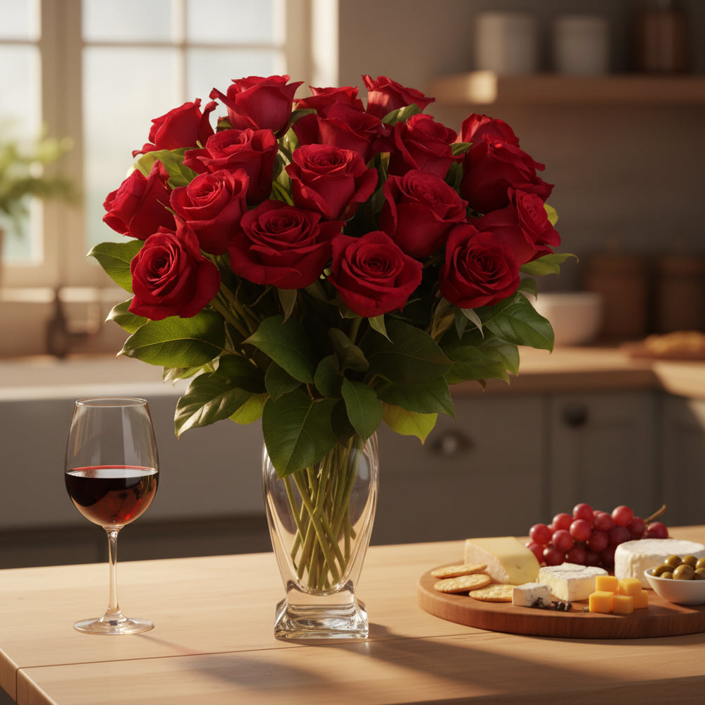 Eighteen Red Long Stem Roses