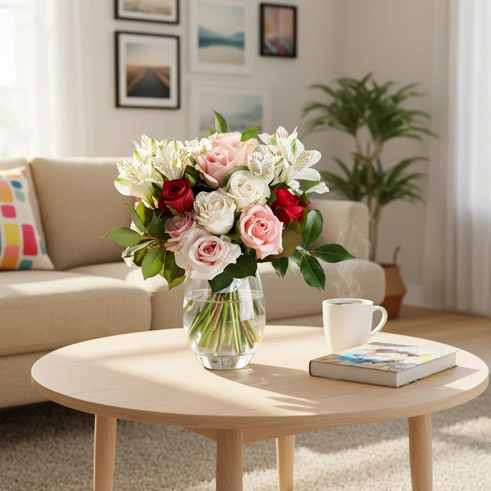 Roses & Alstroemeria Medley - Flower Delivery New Zealand