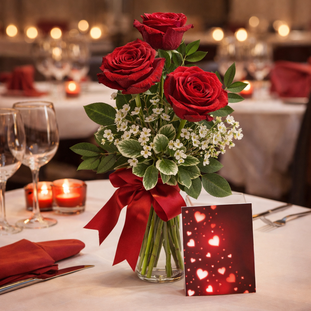 Roses & Card Special - Flower Delivery New Zealand