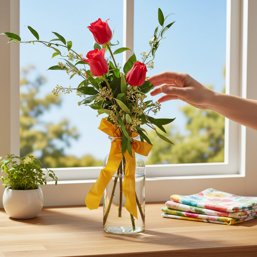 Touch Of Red Roses