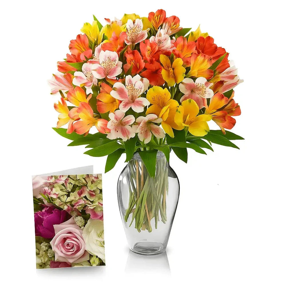 50 Blooms of Alstromeria &amp; Card