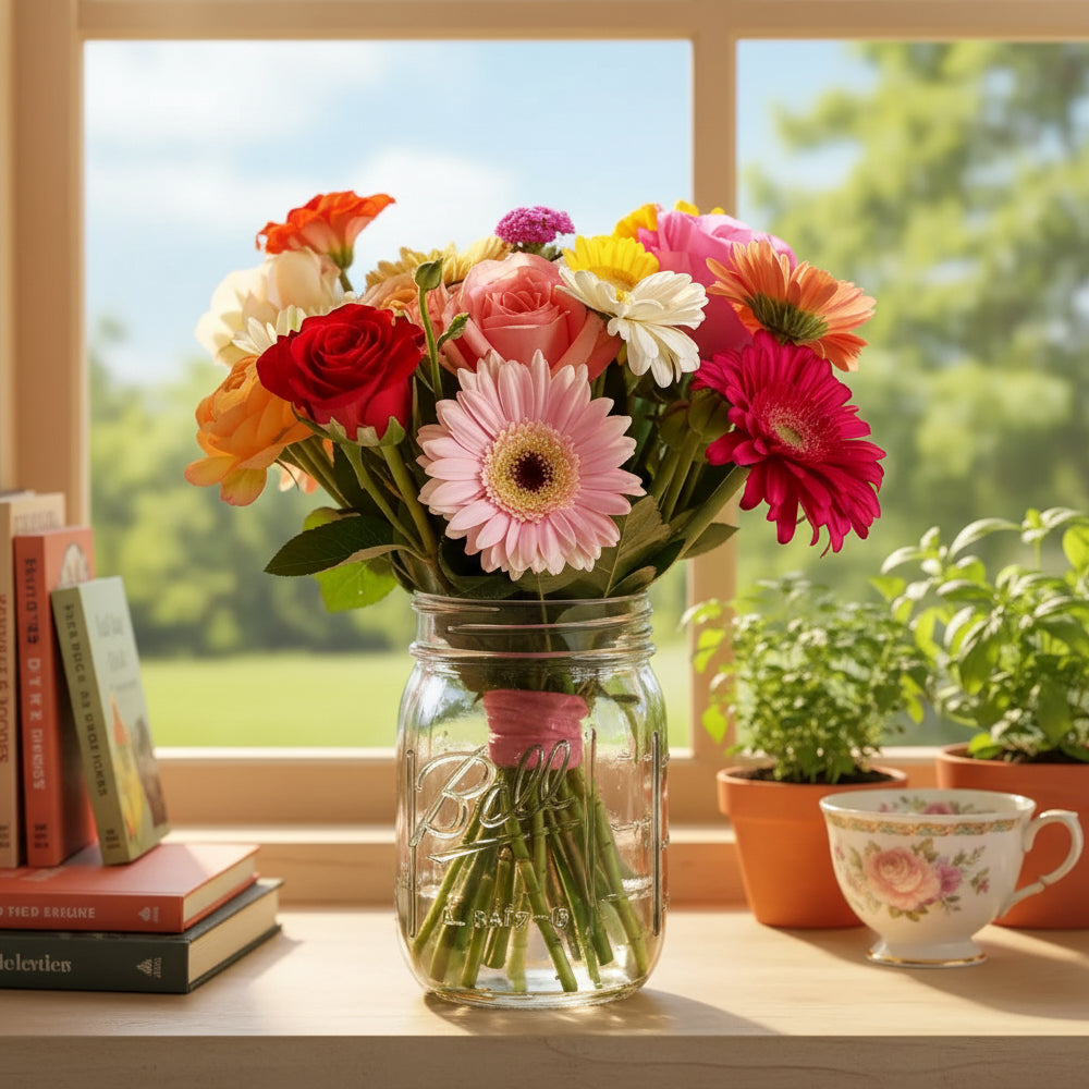 Designer Collection Mason Jar II - Flower Delivery New Zealand