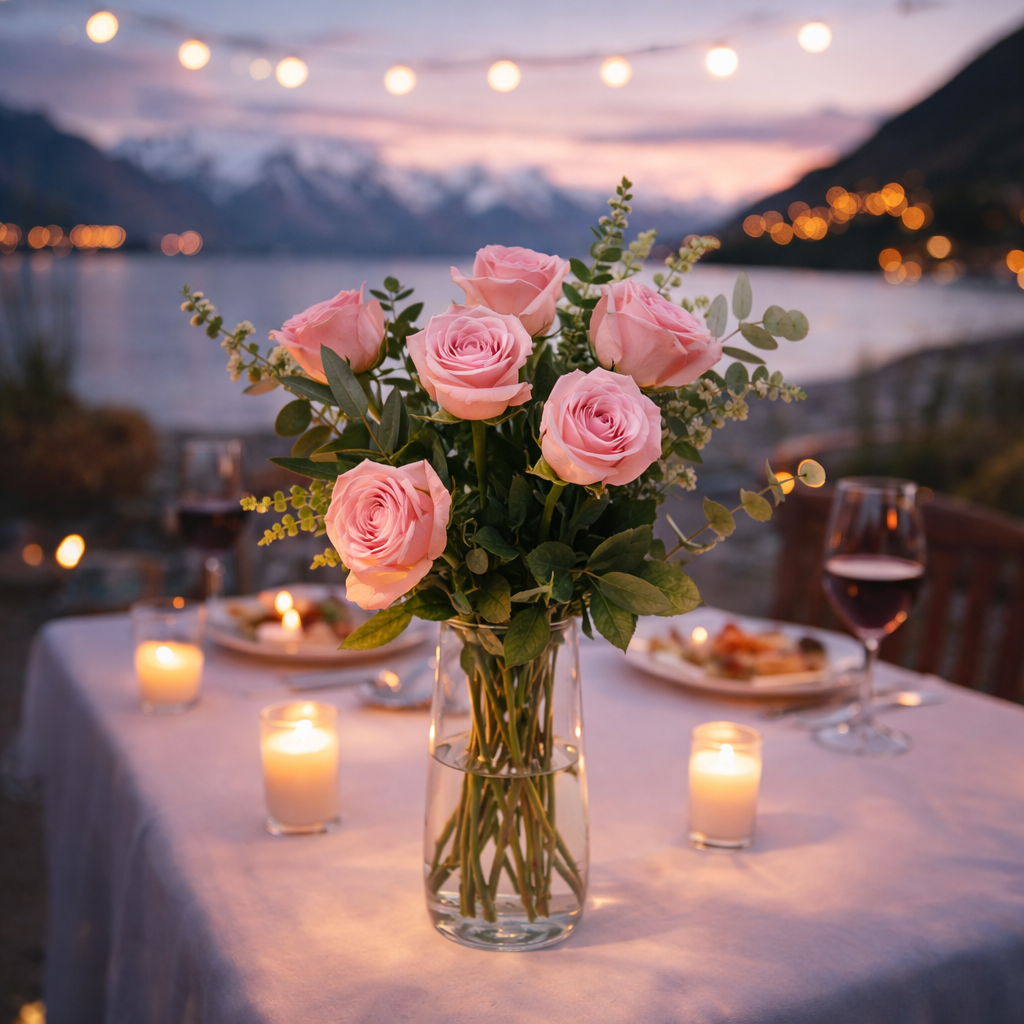Half Dozen Pink Roses - Flower Delivery New Zealand