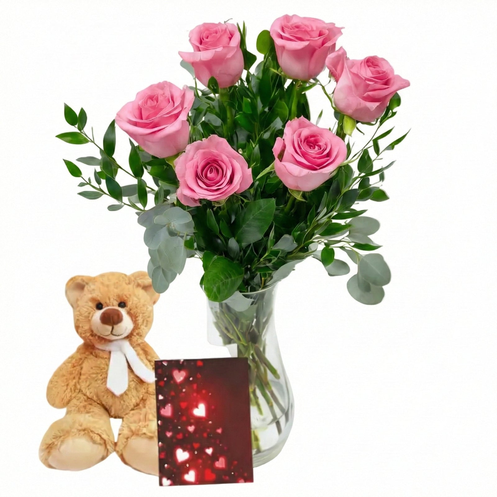 Half Dozen Pink Roses Combo - Flower Delivery New Zealand