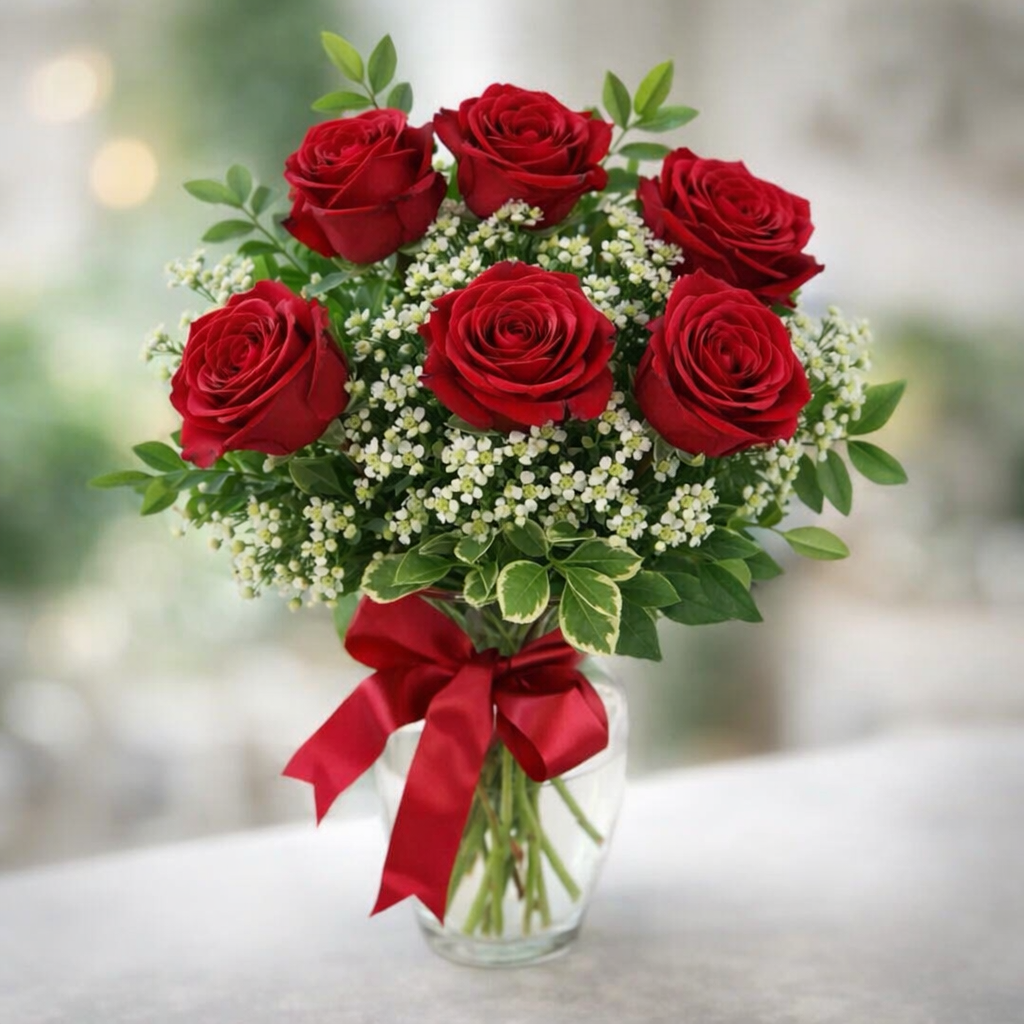 Half Dozen Long Stemmed Red Roses - Flower Delivery New Zealand