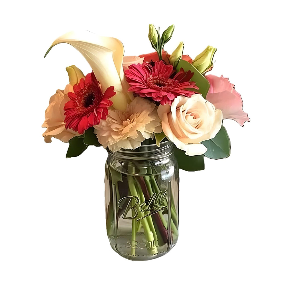 Sweet Summer in Mason Jar - Flower Delivery New Zealand