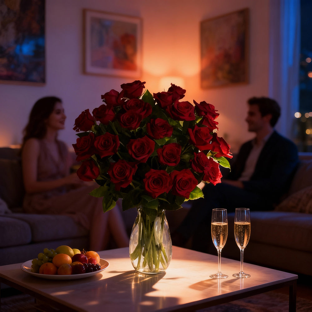 Two Dozen Long Stem Red Roses - Flower Delivery New Zealand