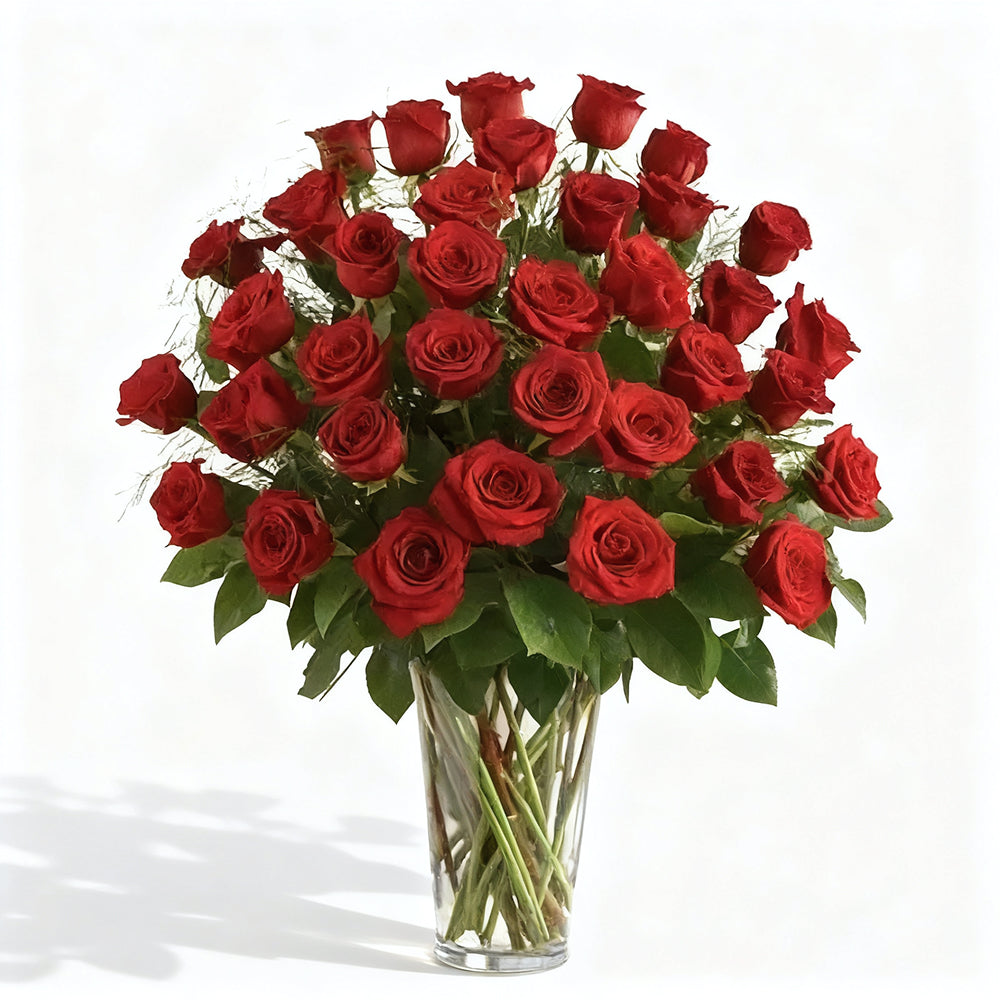 Three Dozen Long Stem Red Roses – rose arrangement by NZ Blooms – view 2