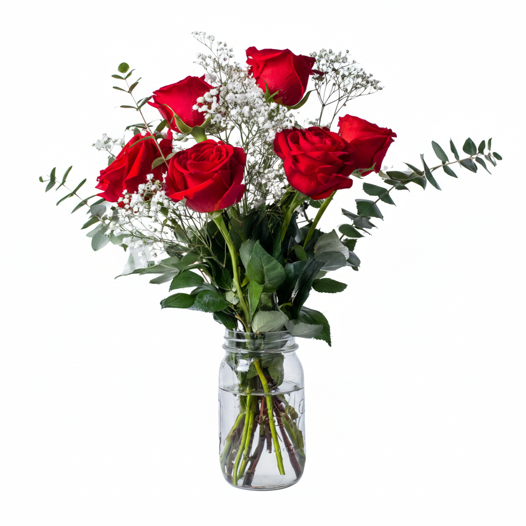 Half Dozen Long Stem Red Roses - Flower Delivery New Zealand