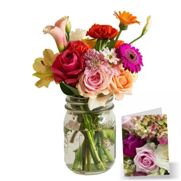 Designer Collection Mason Jar I - Flower Delivery New Zealand
