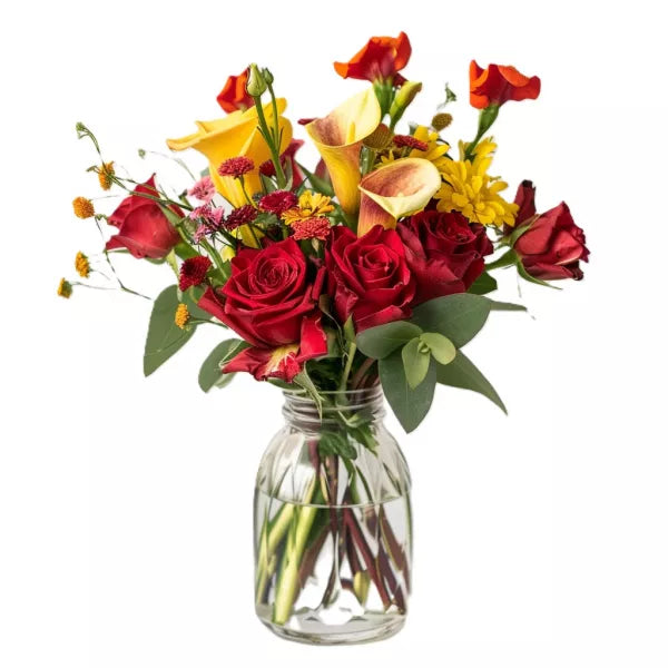 Crimson Sunrise - Flower Delivery New Zealand